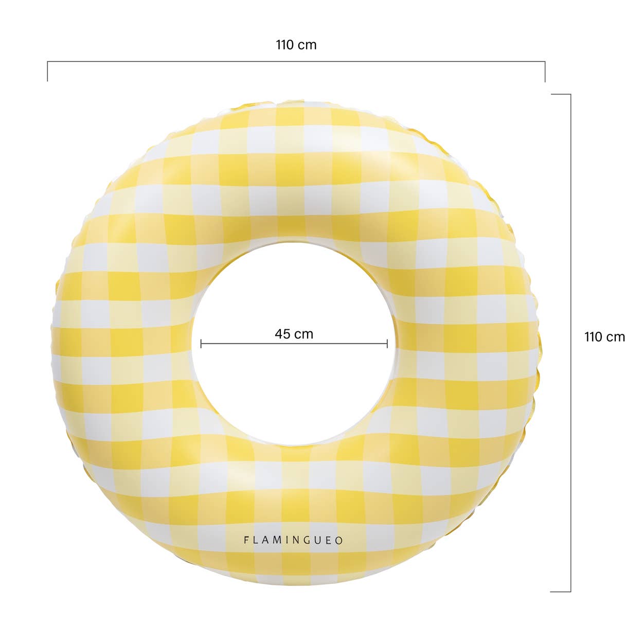 Giant Pool and Beach Float with Vichy yellow Print