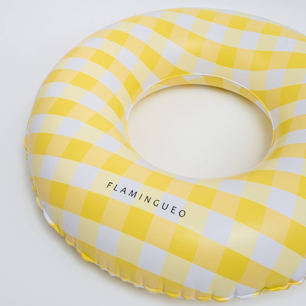 Giant Pool and Beach Float with Vichy yellow Print