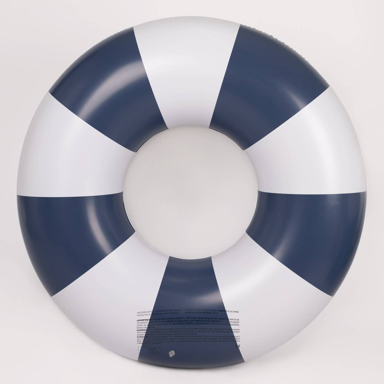 Blue striped donut float