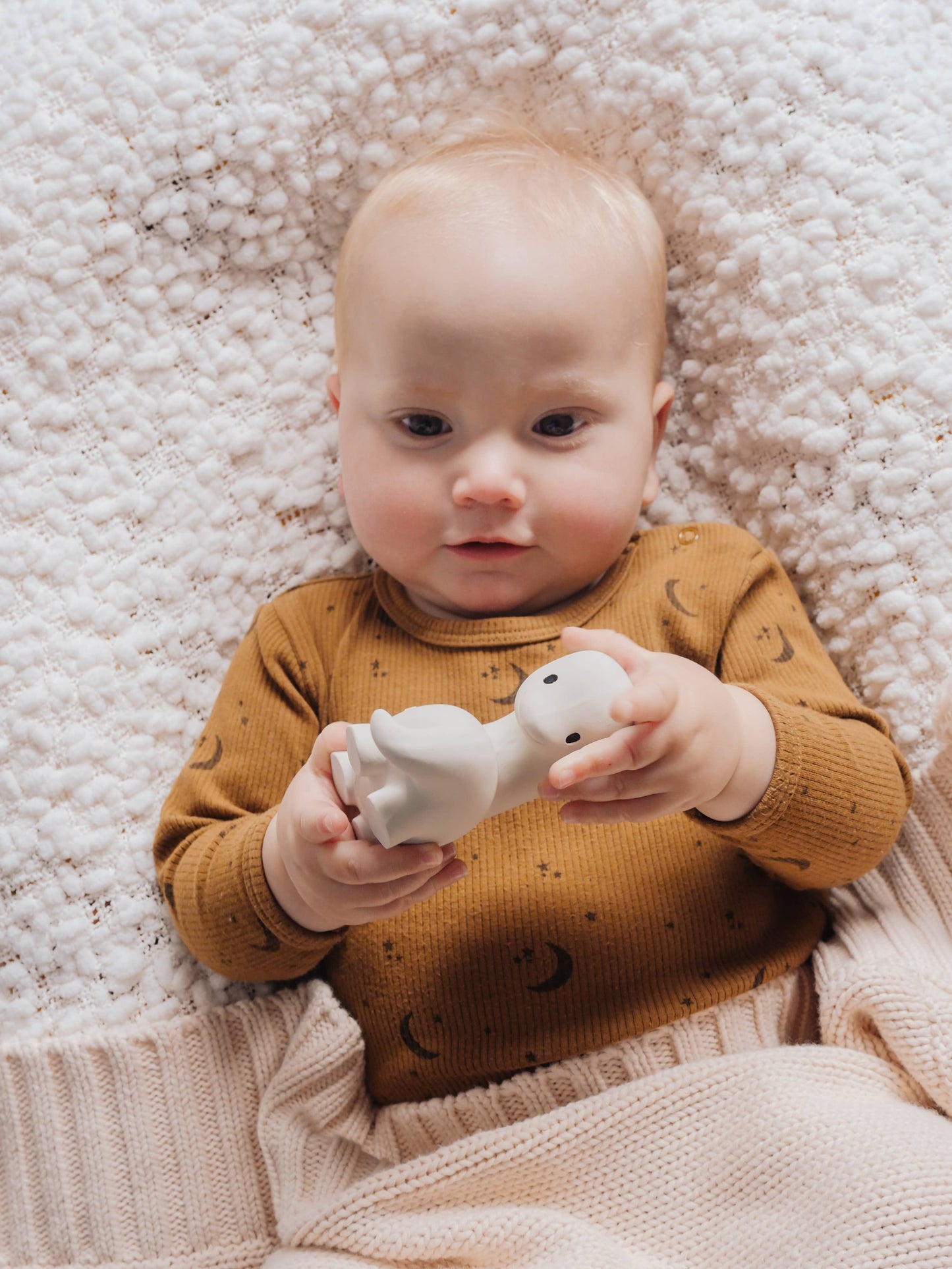Brachi Natural Rubber Teether, Rattle and Bath Toy