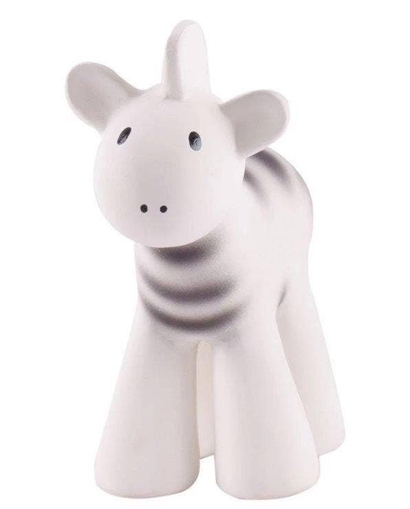 Zebra Natural Organic Rubber Teether, Rattle & Bath Toy