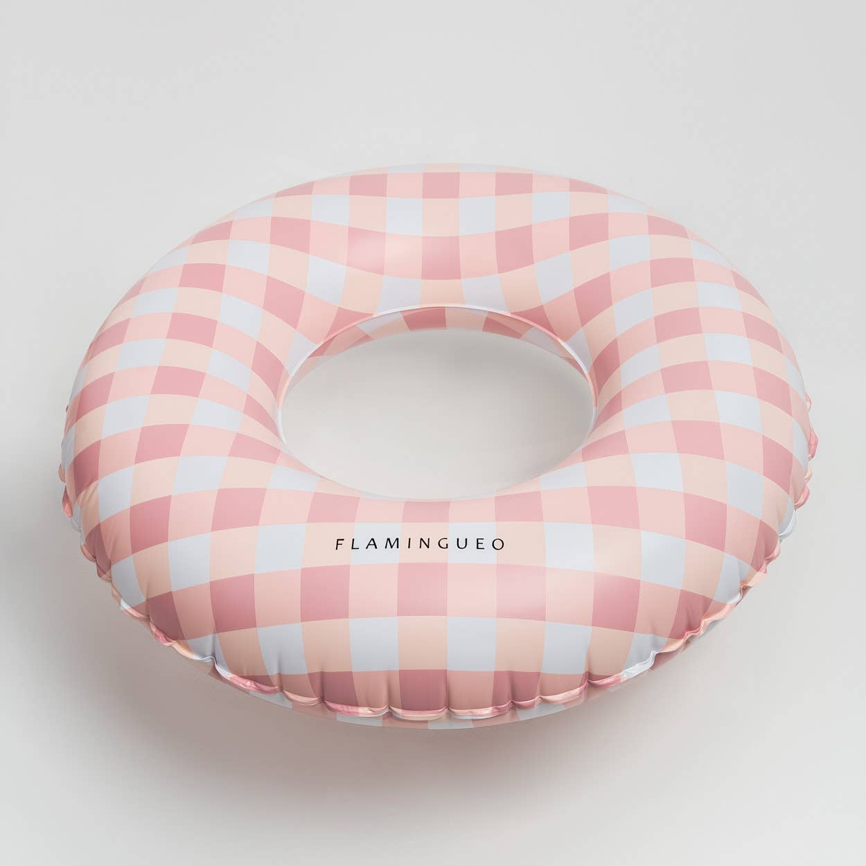 Giant Pool and Beach Float with Vichy Pink Print gingham