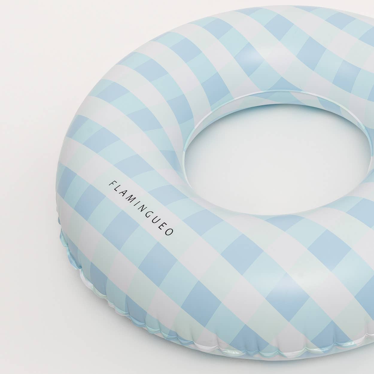 Giant Pool and Beach Float with Vichy Blue Print gingham