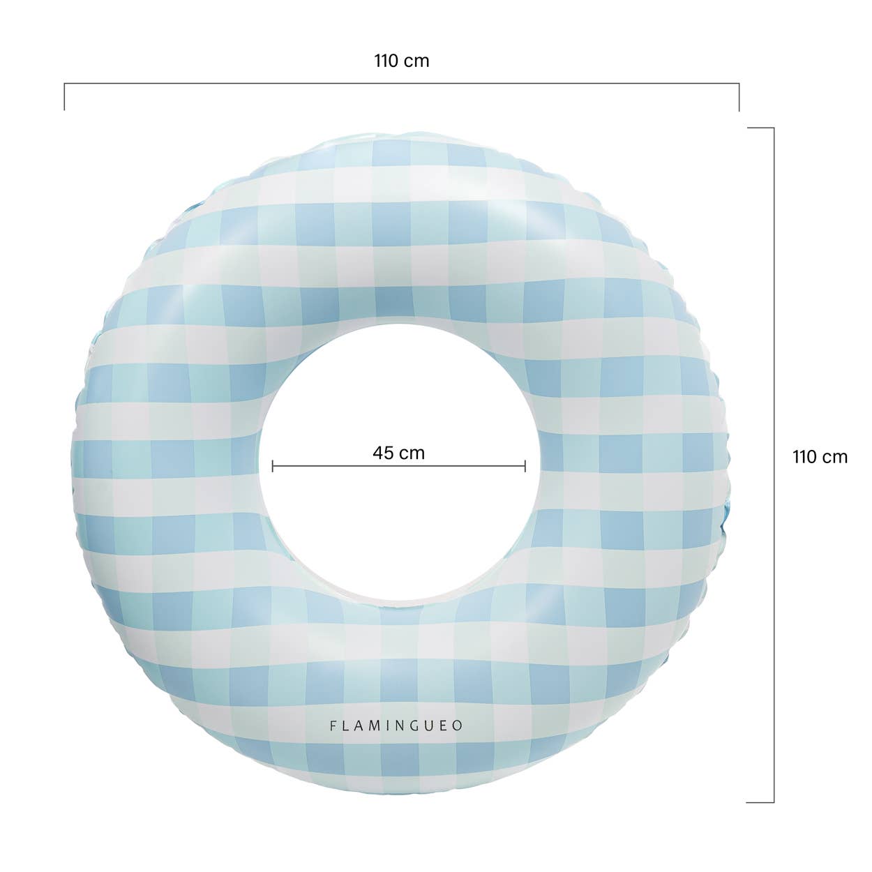 Giant Pool and Beach Float with Vichy Blue Print gingham