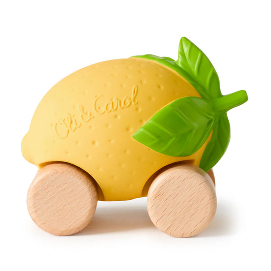 Lou The Lemon Baby Car, natural rubber, wood