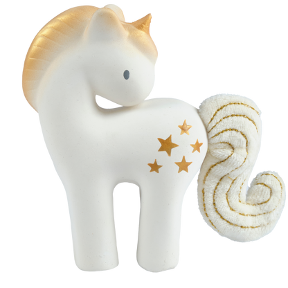 Shining Stars Unicorn Nat. Rubber Rattle with Crinkle Wings