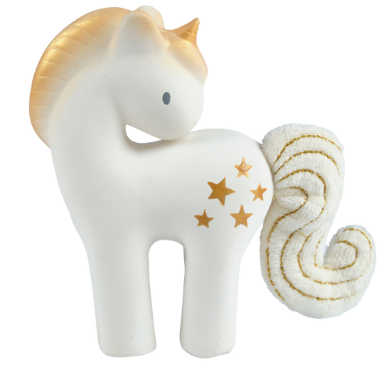 Shining Stars Unicorn Nat. Rubber Rattle with Crinkle Wings