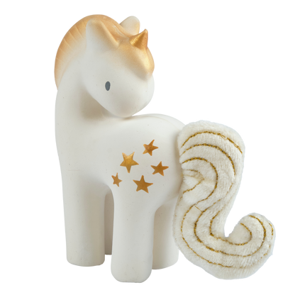 Shining Stars Unicorn Nat. Rubber Rattle with Crinkle Wings