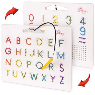 multi colored Dual-Sided  letters and numbers multi colored Magnetic Learning Board