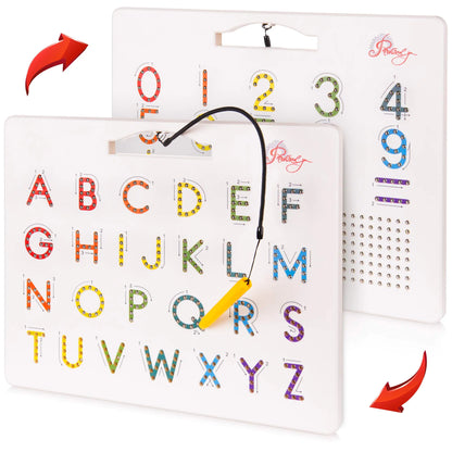 multi colored Dual-Sided  letters and numbers multi colored Magnetic Learning Board