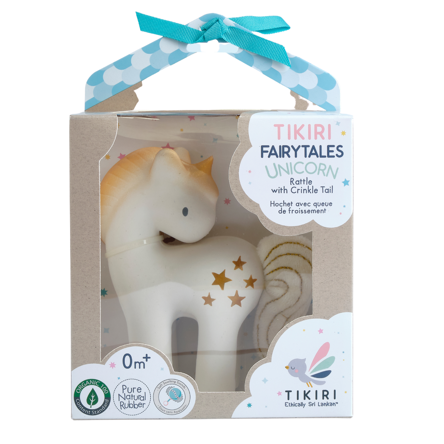 Shining Stars Unicorn Nat. Rubber Rattle with Crinkle Wings
