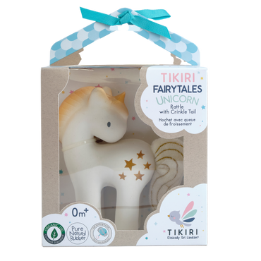 Shining Stars Unicorn Nat. Rubber Rattle with Crinkle Wings