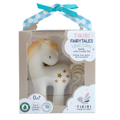 Shining Stars Unicorn Nat. Rubber Rattle with Crinkle Wings