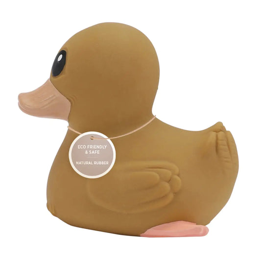 Golden Ochre Natural Rubber Duck - Eco-Safe Teething & Bath Toy