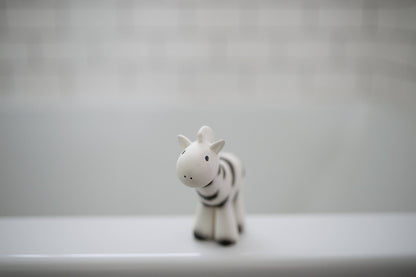Zebra Natural Organic Rubber Teether, Rattle & Bath Toy