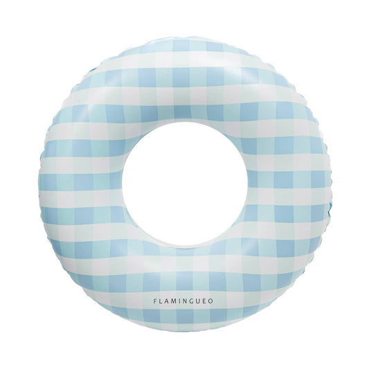 Giant Pool and Beach Float with Vichy Blue Print gingham