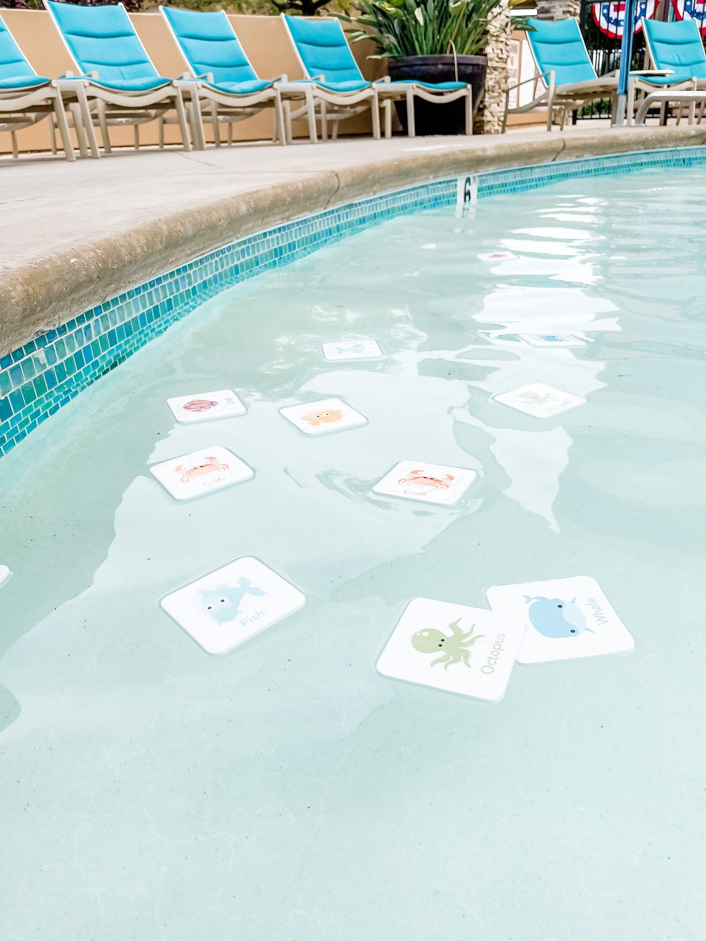 foam sea creature cards, Bath, Pool, Beach Waterproof Play Cards