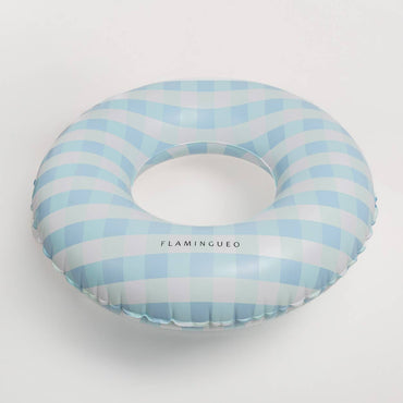 Giant Pool and Beach Float with Vichy Blue Print gingham