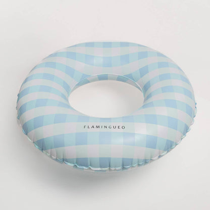 Giant Pool and Beach Float with Vichy Blue Print gingham