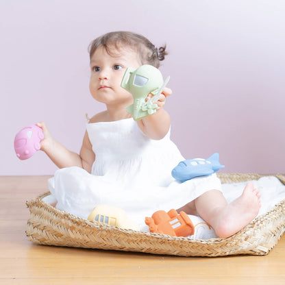 Plane, Rattle & Bath Toy natural rubber