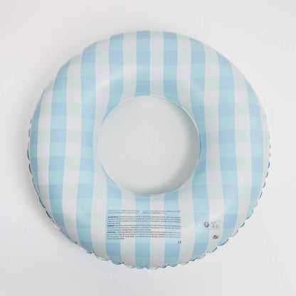 Giant Pool and Beach Float with Vichy Blue Print gingham