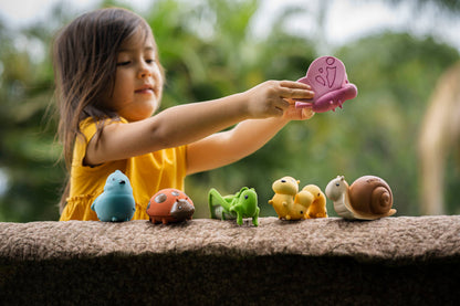Snail Natural Rubber Teether, Rattle & Bath Toy