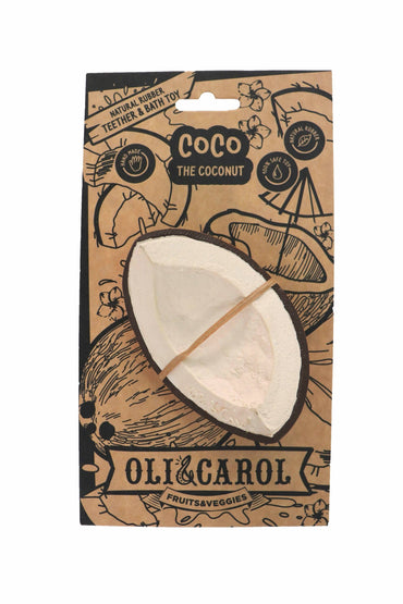 Coco the Coconut baby teether natural rubber