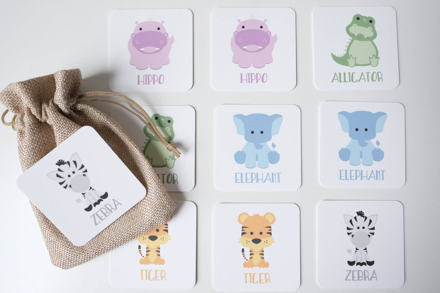 Zoo Safari Animal Memory Game & Educational Toy for Toddler