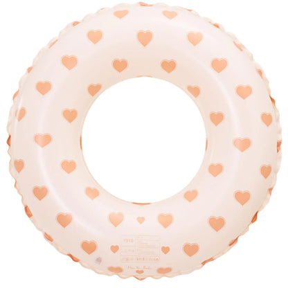 pink with hearts inflatable Pool Floats for Kids Ages 5-10 Swimming Pool Toys Inflatable Pool Tubes Simple Stripes Cute Swim Rings Kids Floaties Water Toys for Pool Beach Party (Love Heart)