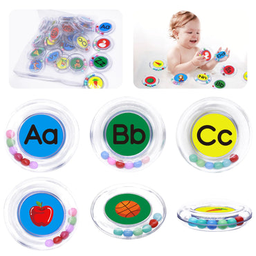26pcs Letters Floating Alphabet Bath Toys Ring Mold Free Bathtub Toys Water Pool Toys Set with Mesh Bag for Kids Babies Toddlers Ages 2 3 4 - Preschool ABC Learning Educational Gifts