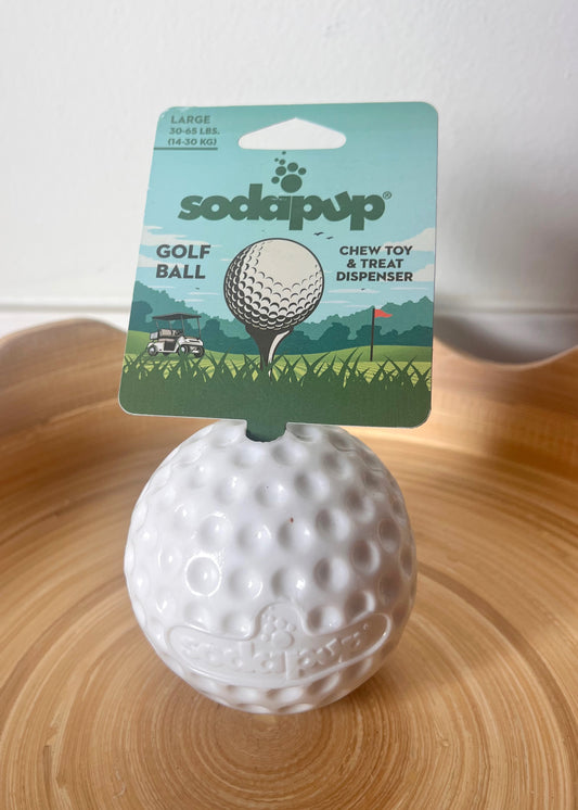Sodapup golf ball dog chew toy & treat dispenser