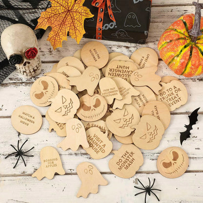Halloween Wood Crafts for Kids Halloween Treasure Hunt Tokens for Kids Halloween Activity and Reward Wood Tokens DIY Wood Token Crafts for Kiddo 21 Activities + 9 Rewards Halloween Tokens