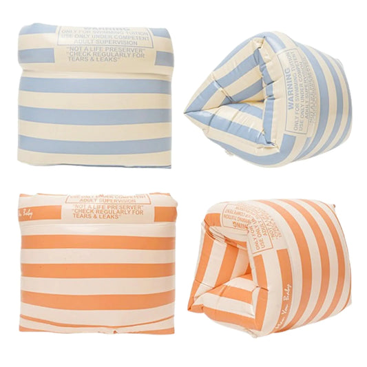 Vintage Striped orange & blue Swim Arm Floats for All Ages