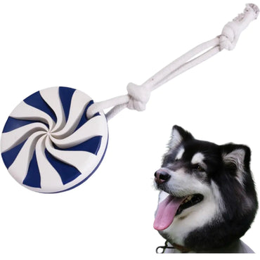 Generic Lollipop Dog Toys for Aggressive Chewer Tough Dog Dental Chews Toy Indestructible Dog Toys for Large Dogs Chew Toys Food Grade Puppy Teething Toys. Blue+White