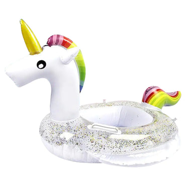 Unicorn Baby Swimming Pool Floats for Toddler Kids 0-8 Years Under 44lb Inflatable Swim Ring Water Raft with Seat and Handle for Summer Beach Outdoor Children Infant Bath Toys (White Unicorn)