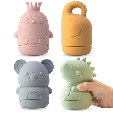 4 Packs Baby Bath Toy Easy Twist-Open Bathtub Toys Mold Free Ocean Bath Squirts 9 Months and up Baby and Toddlers Swimming Pool Toys Shower Gift (Koala Elephant Dinosaur Penguin)