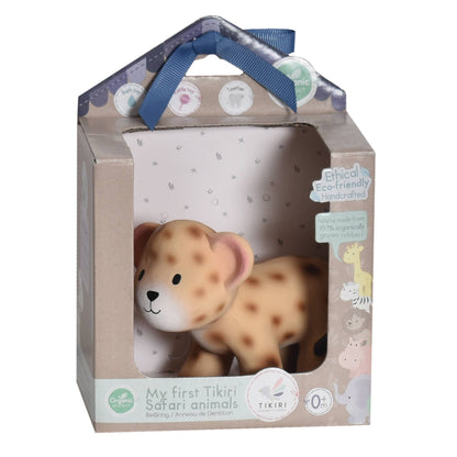 Leopard Natural  Rubber Teether Rattle & Bath Toy