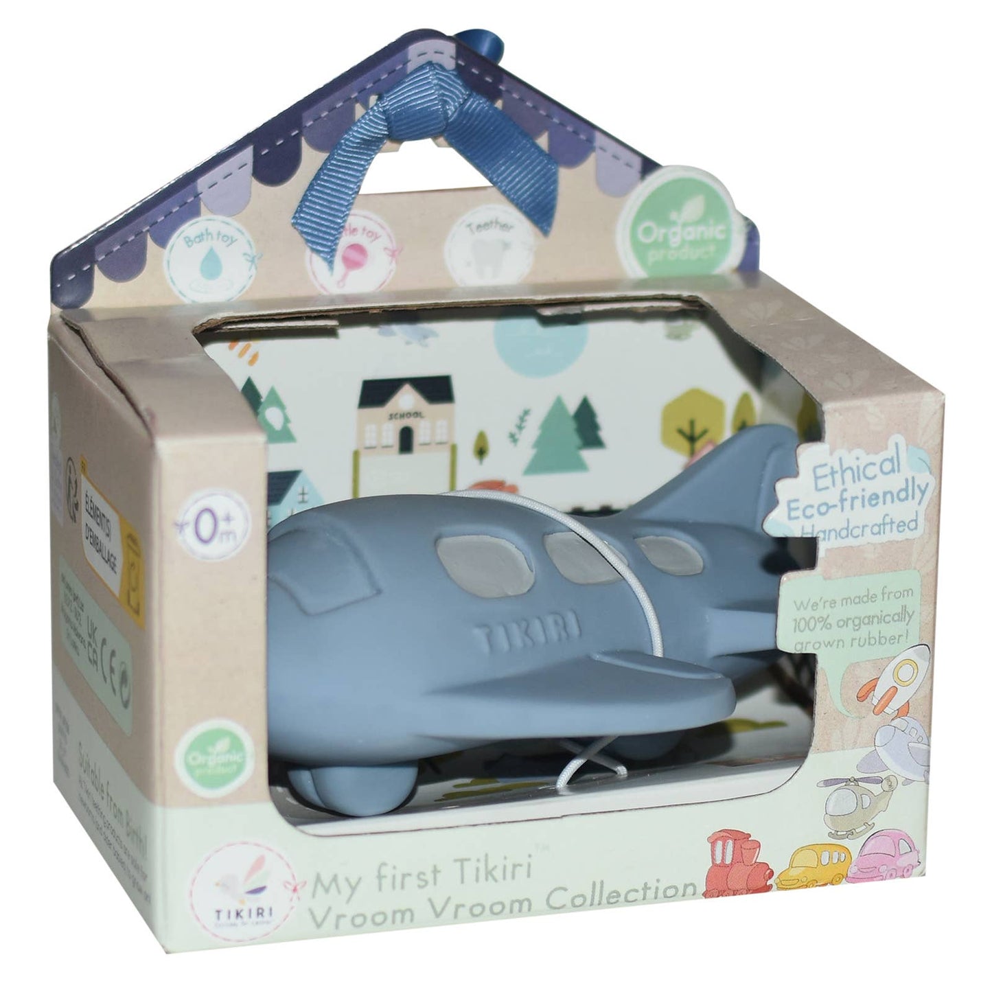 Plane, Rattle & Bath Toy natural rubber