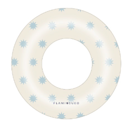 cream donut float with light blue stars pool float