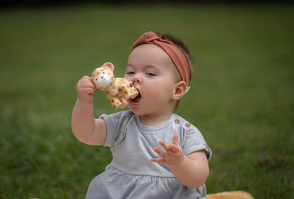 Leopard Natural  Rubber Teether Rattle & Bath Toy