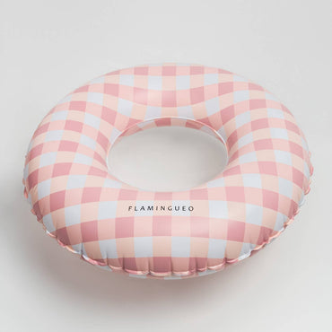 Giant Pool and Beach Float with Vichy Pink Print gingham