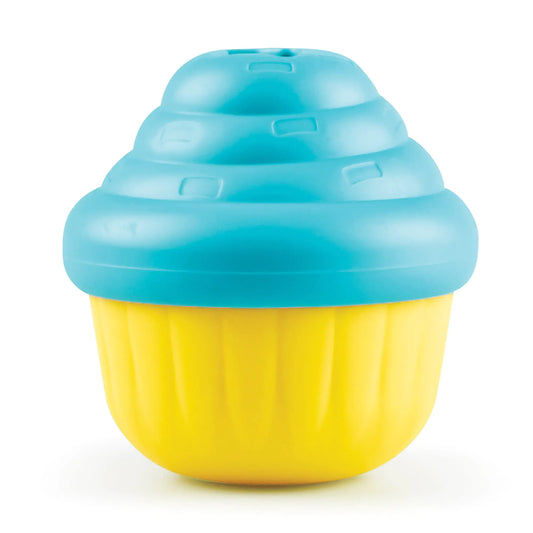 Cupcake dog toy, blue Brightkins Small Cupcake Treat Dispenser for Dogs - Interactive Dog Toys Dog Birthday Toy for All Breeds