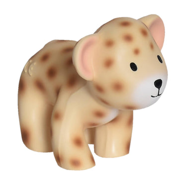 Leopard Natural  Rubber Teether Rattle & Bath Toy