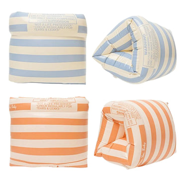 Vintage Striped orange & blue Swim Arm Floats for All Ages
